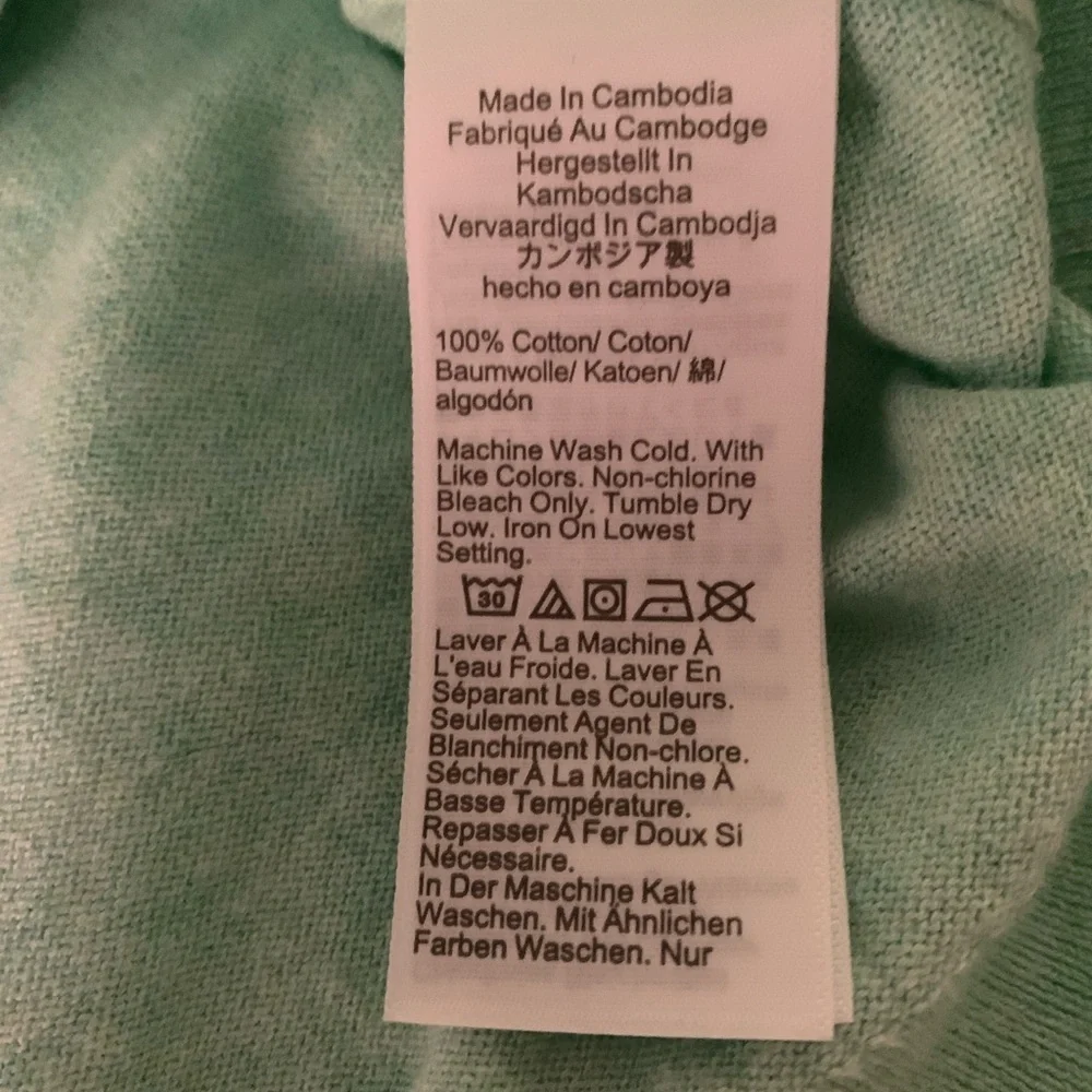 J. Crew 100% Cotton Mint Green XXL Cardigan